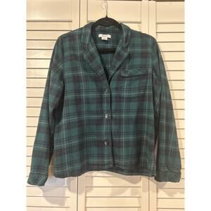 Madewell Dark Plaid Button Down Shirt Size M
